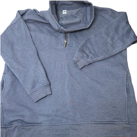 Old Navy Half-Zip Pullover Oversized Sweatshirt Heather Blue Athleisure Size L - Picture 1 of 7